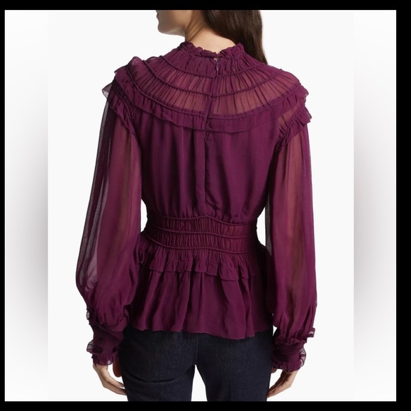 NWT Farm Rio mock neck sheer blouse - Picture 6 of 8